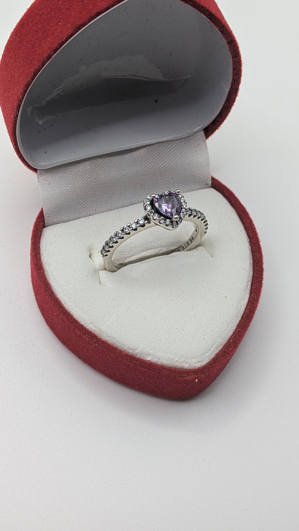 LovRing 925 Sterling Silver Purple Heart Halo Promise Ring