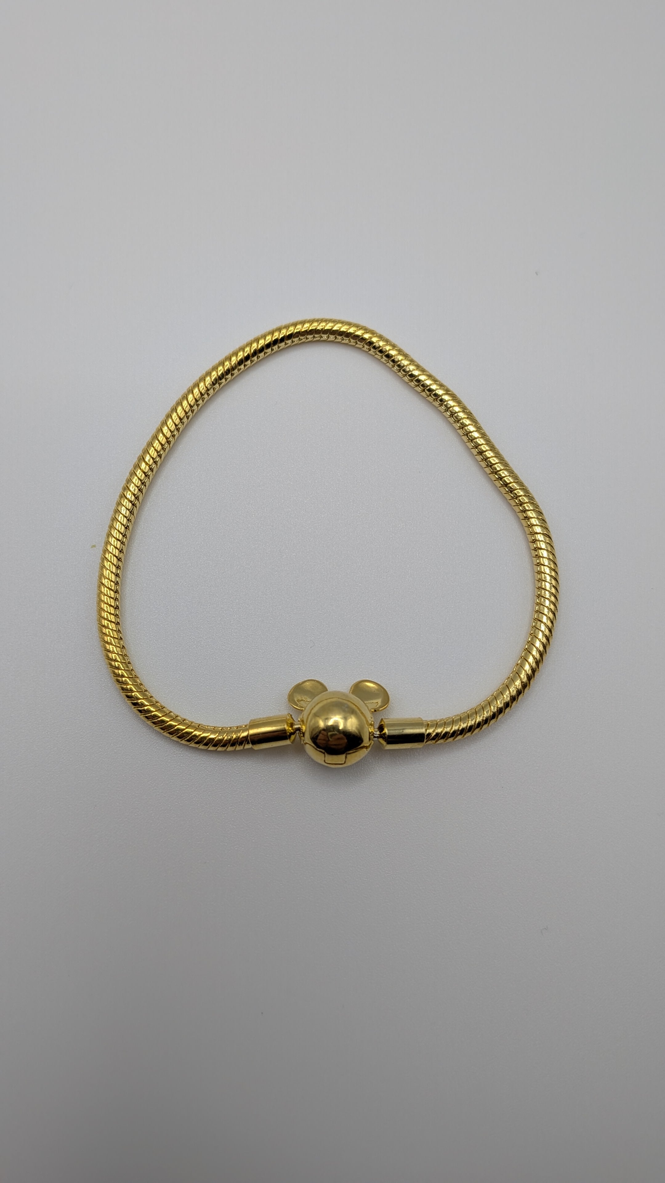 LovRing Mickey Mouse Golden plated Snake chain charm bracelet