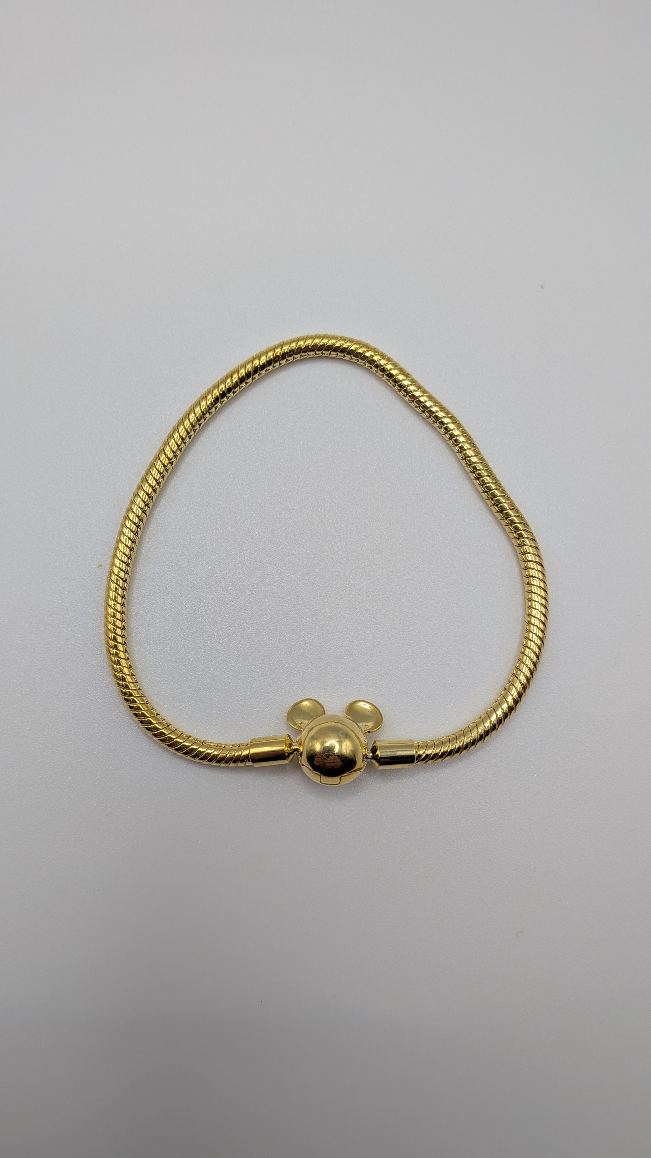LovRing Mickey Mouse Golden plated Snake chain charm bracelet