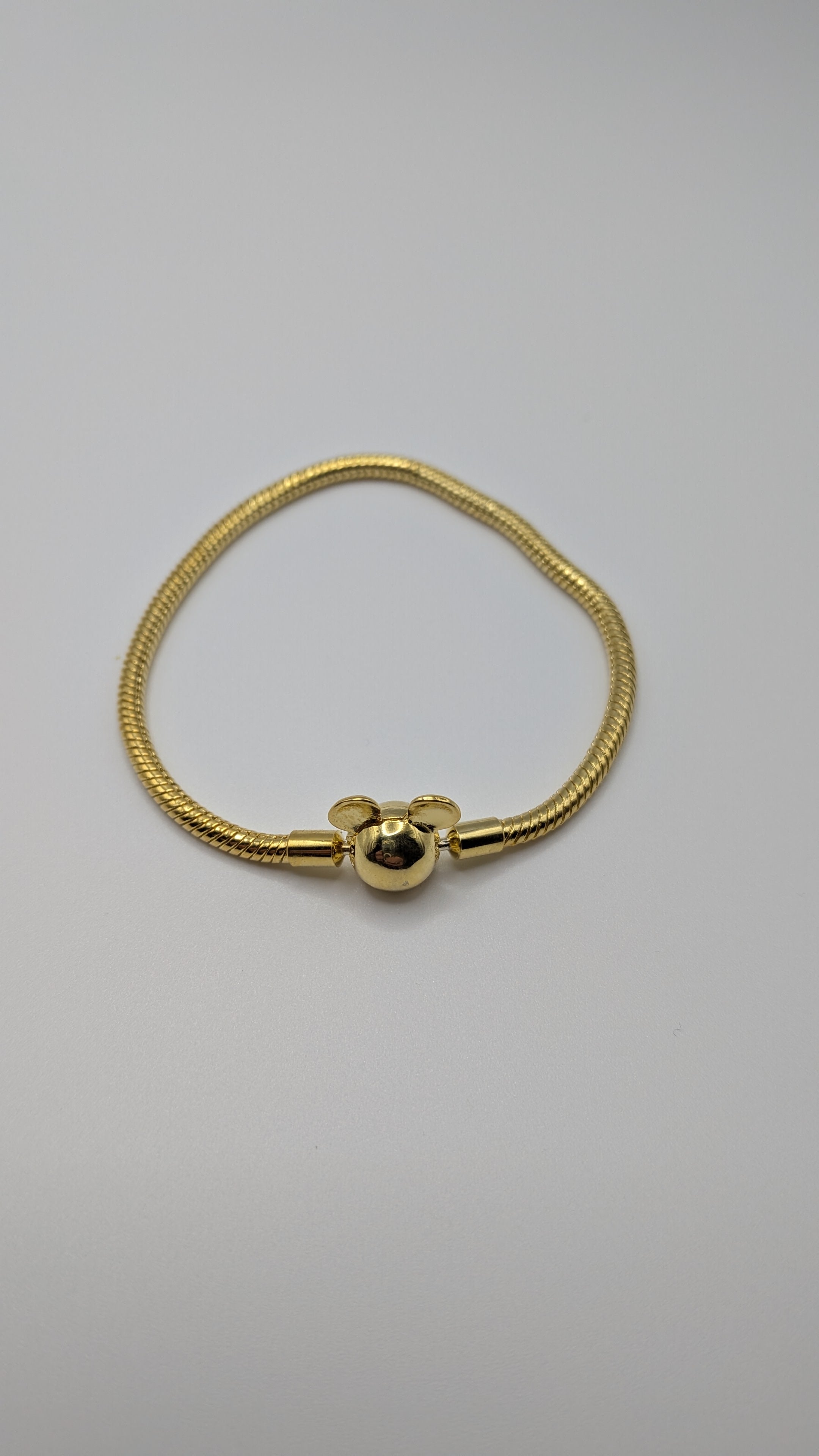 LovRing Mickey Mouse Golden plated Snake chain charm bracelet